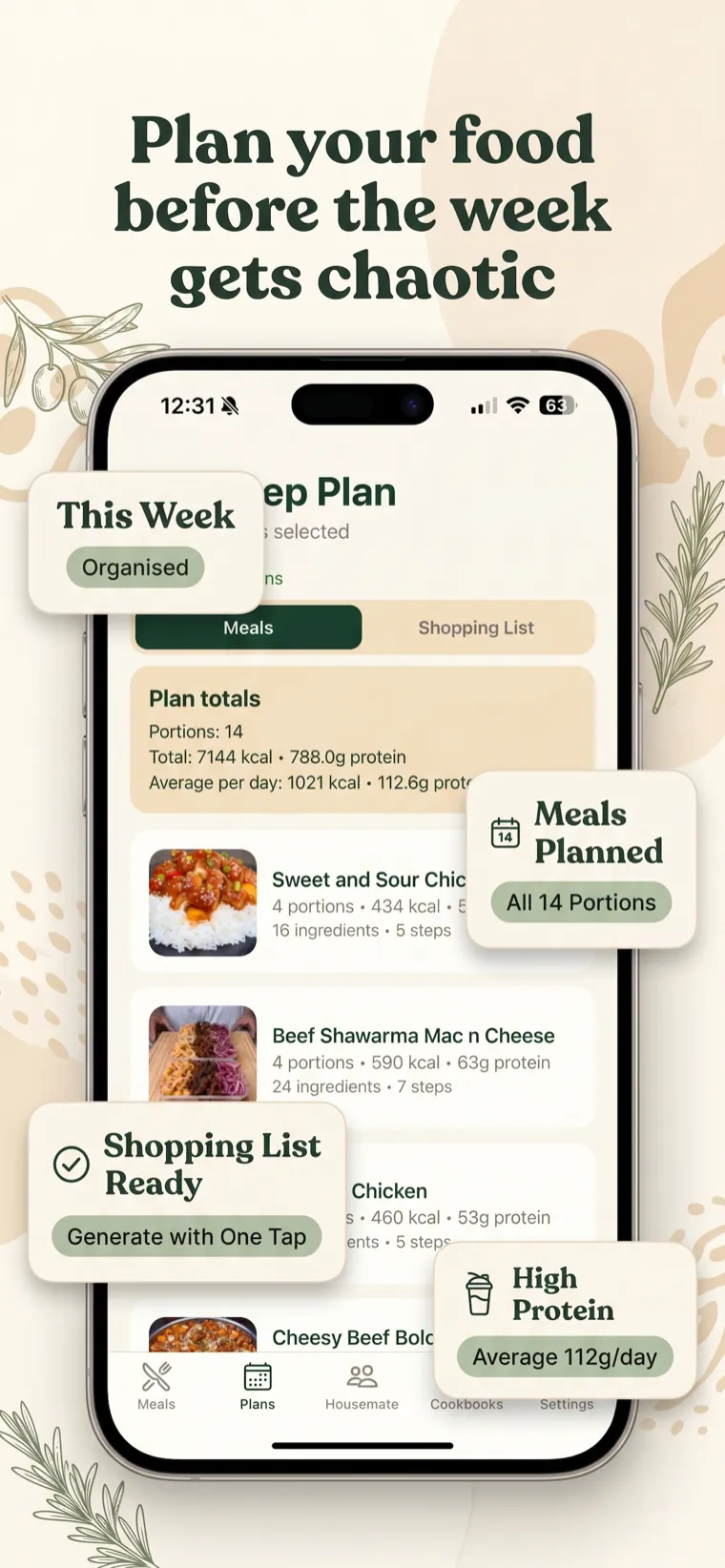 Plan your food before the week gets chaotic.