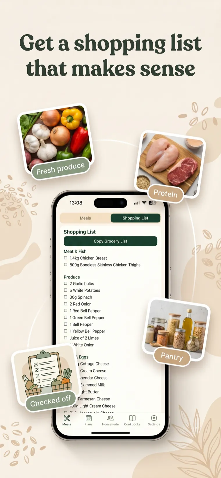 Get a shopping list that makes sense.