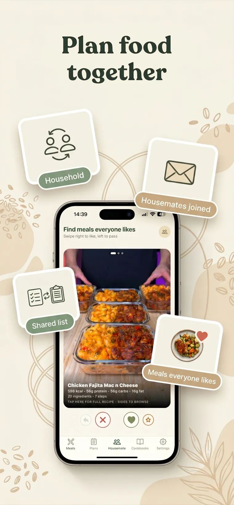 Plan food together with your household.